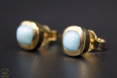 Larimar Studs Zilver Verguld