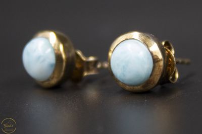 Larimar Studs verguld 5mm
