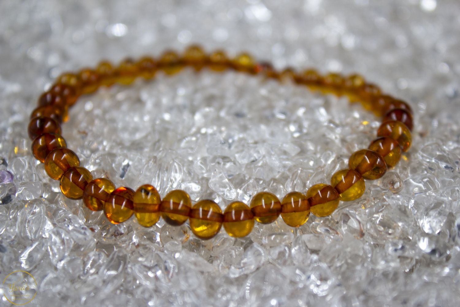 Barnsteen armband rond egaal