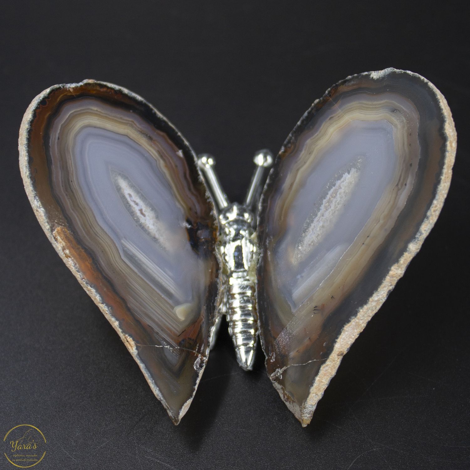 Agaat vlinder zilver - 63 gram