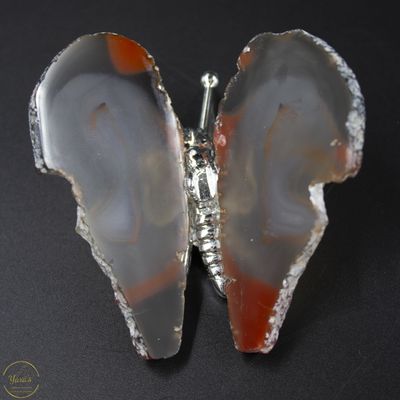 Agaat vlinder zilver - 65 gram.