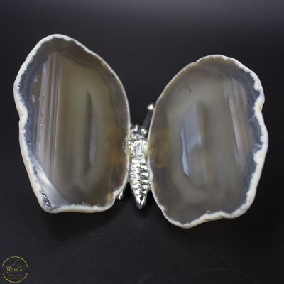 Agaat vlinder zilver - 80 gram
