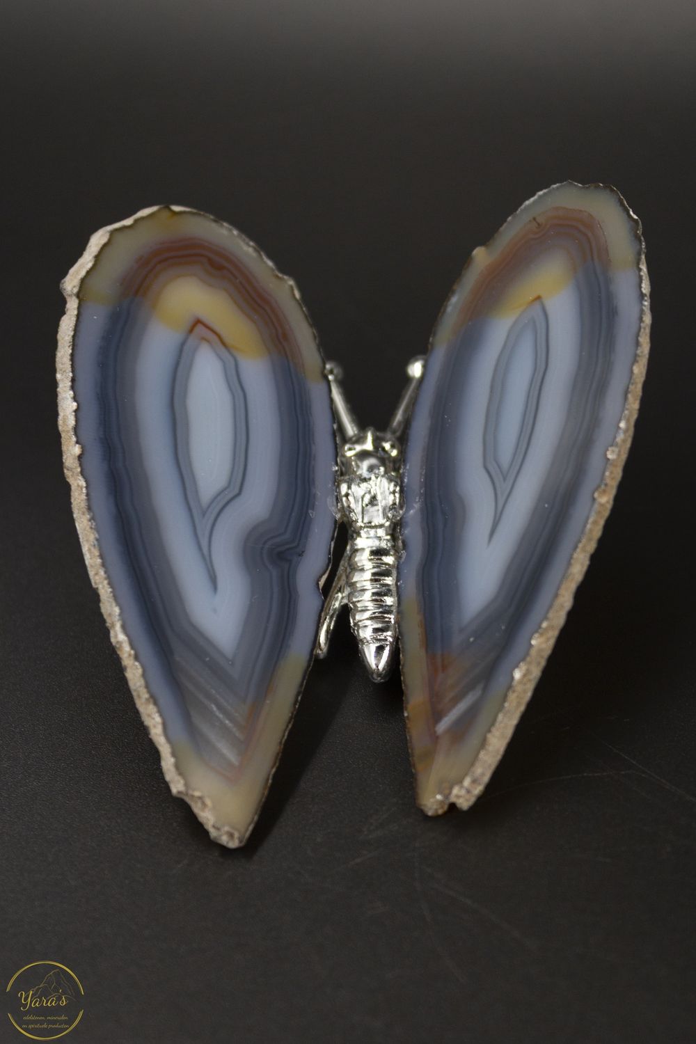 Agaat vlinder zilver - 65 gram