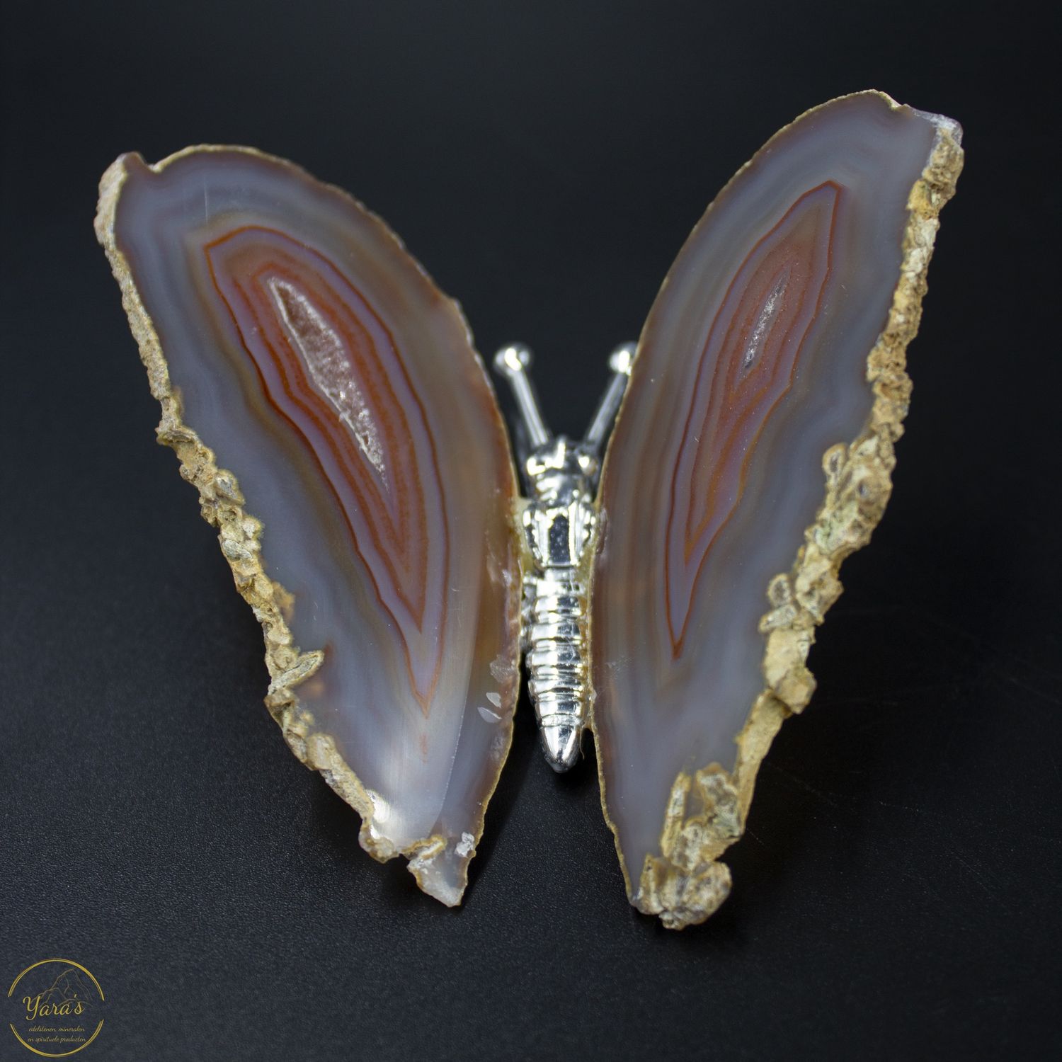 Agaat vlinder zilver - 68 gram