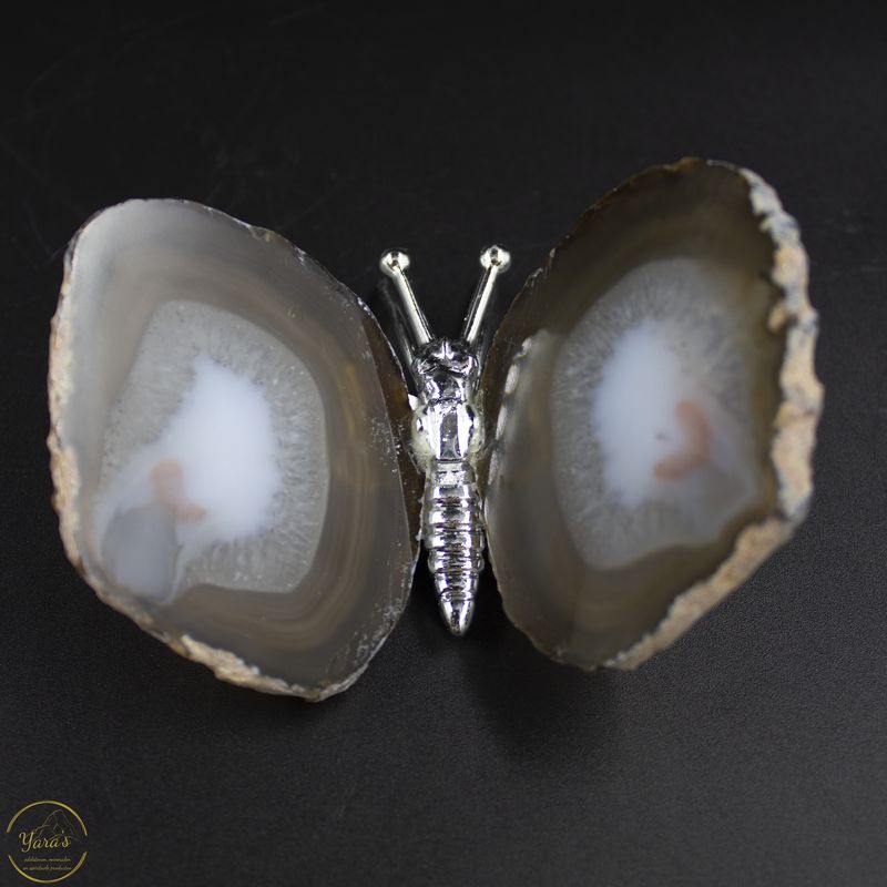 Agaat vlinder zilver - 71 gram