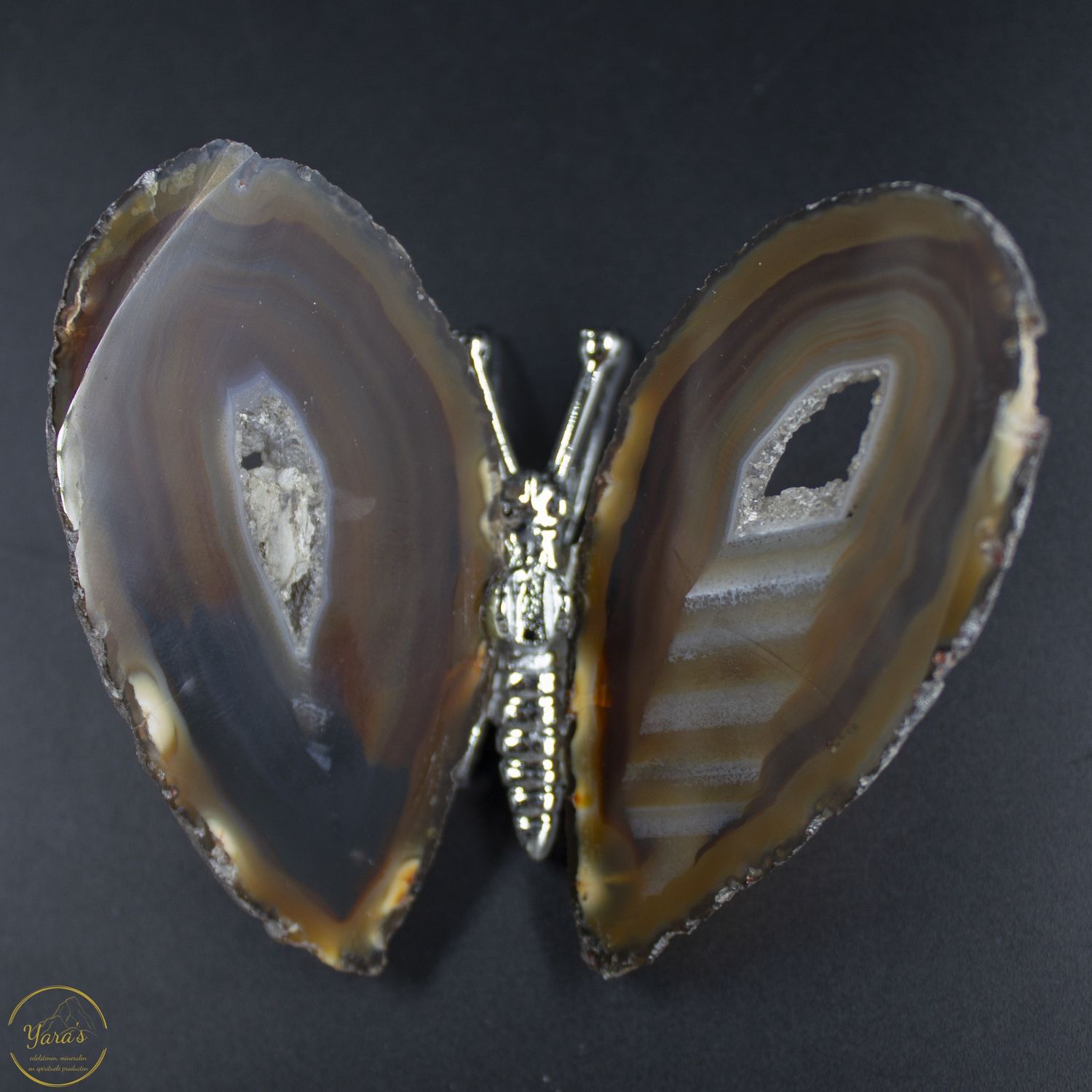 Agaat vlinder zilver - 65. gram