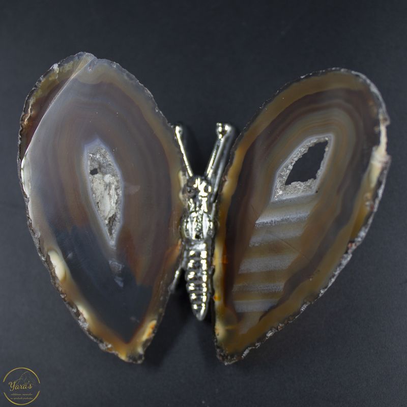 Agaat vlinder zilver - 65. gram