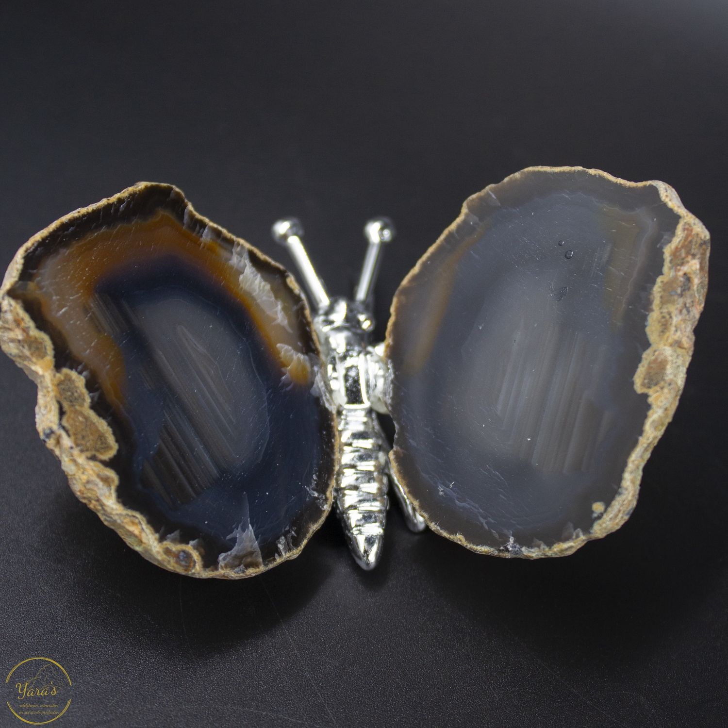 Agaat vlinder zilver - 55 gram