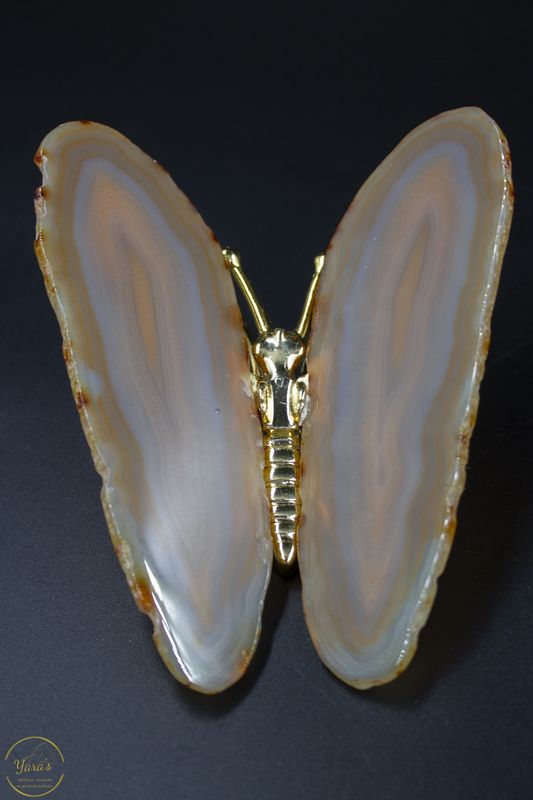 Agaat vlinder goud - 143 gram
