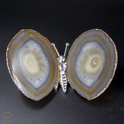 Agaat vlinder zilver - 171 gram