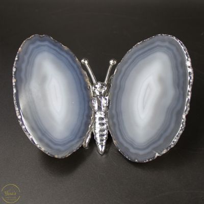 Agaat vlinder zilver - 159 gram
