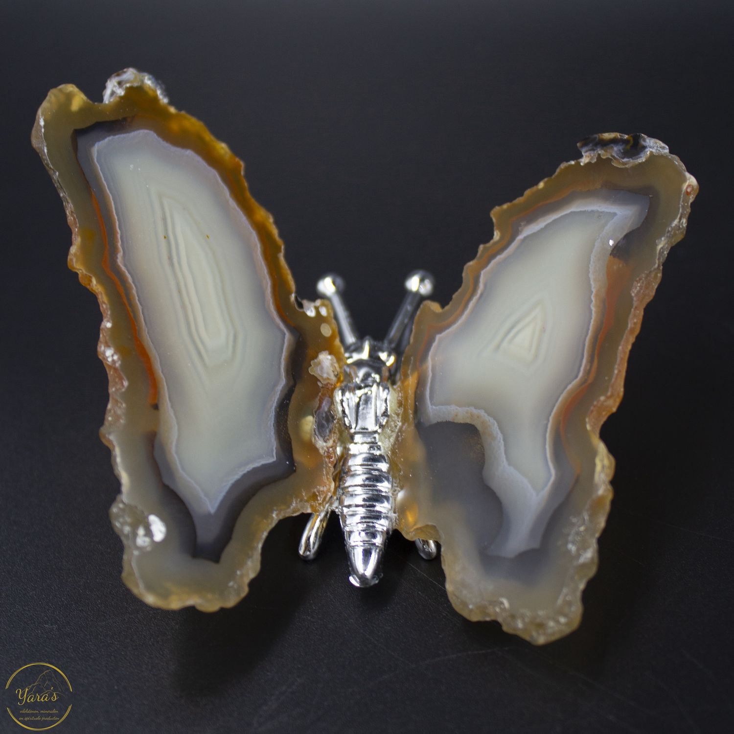 Agaat vlinder zilver - 54 gram