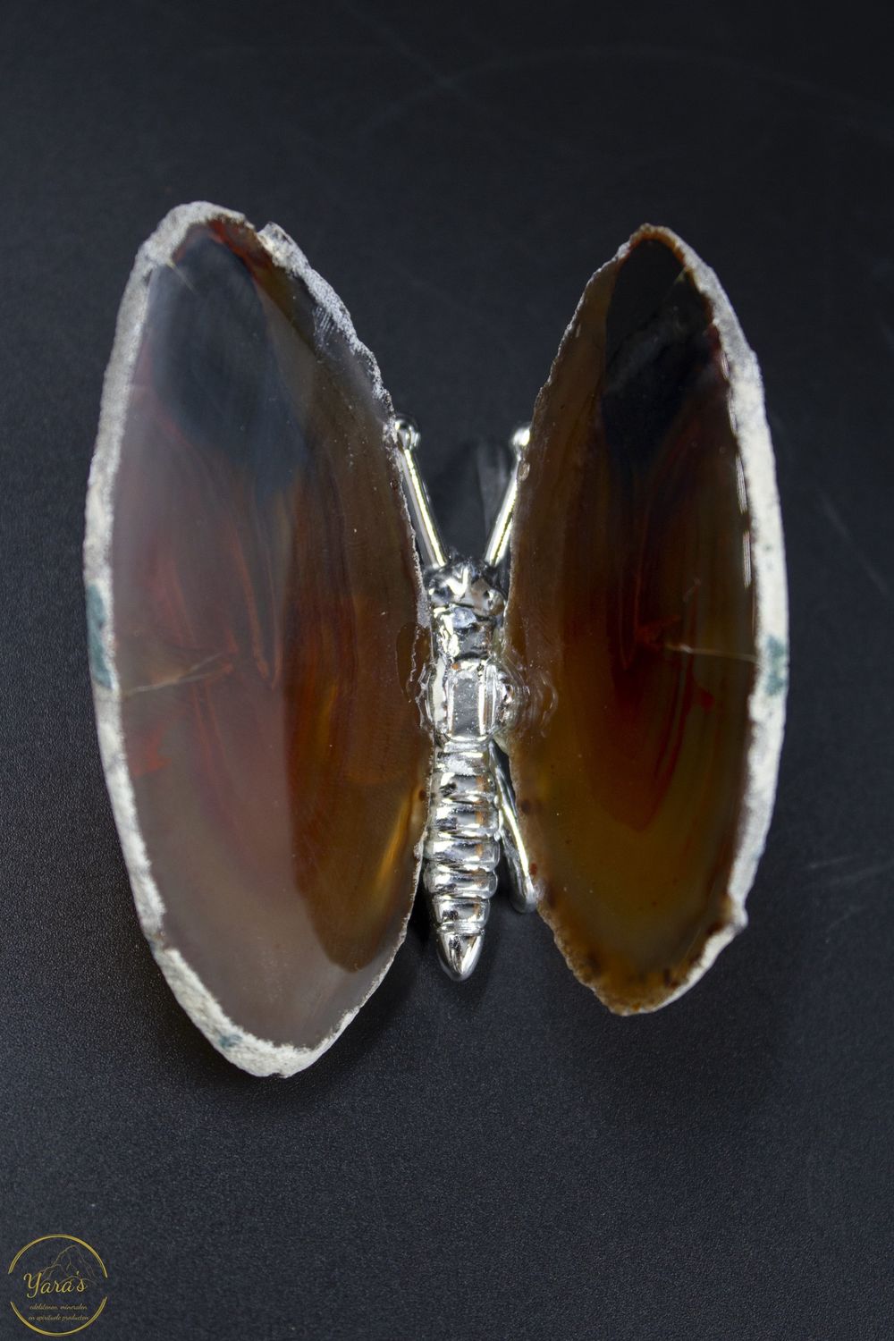 Agaat vlinder zilver - 55. gram