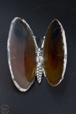 Agaat vlinder zilver - 55. gram