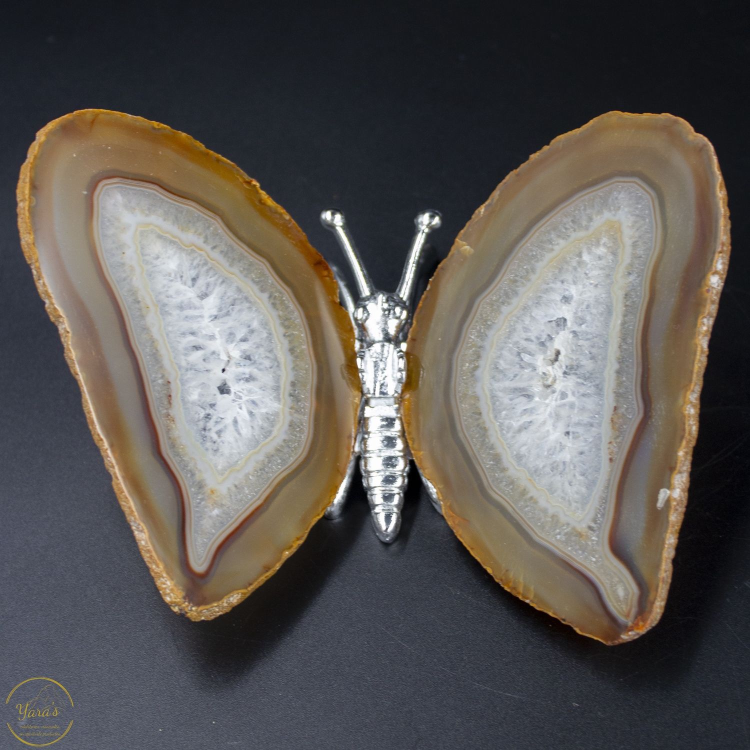 Agaat vlinder zilver - 187 gram