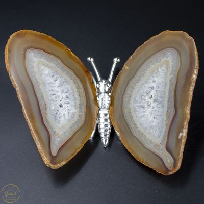 Agaat vlinder zilver - 187 gram