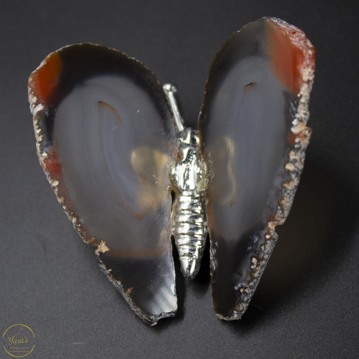 Agaat vlinder zilver - 59 gram
