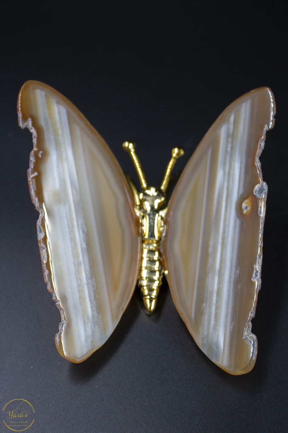 Agaat vlinder goud - 126 gram