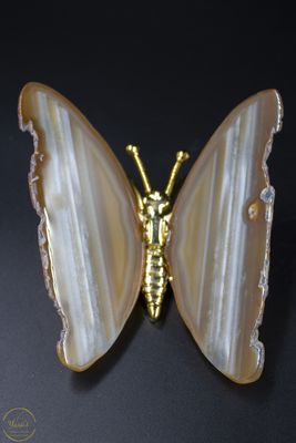 Agaat vlinder goud - 126 gram