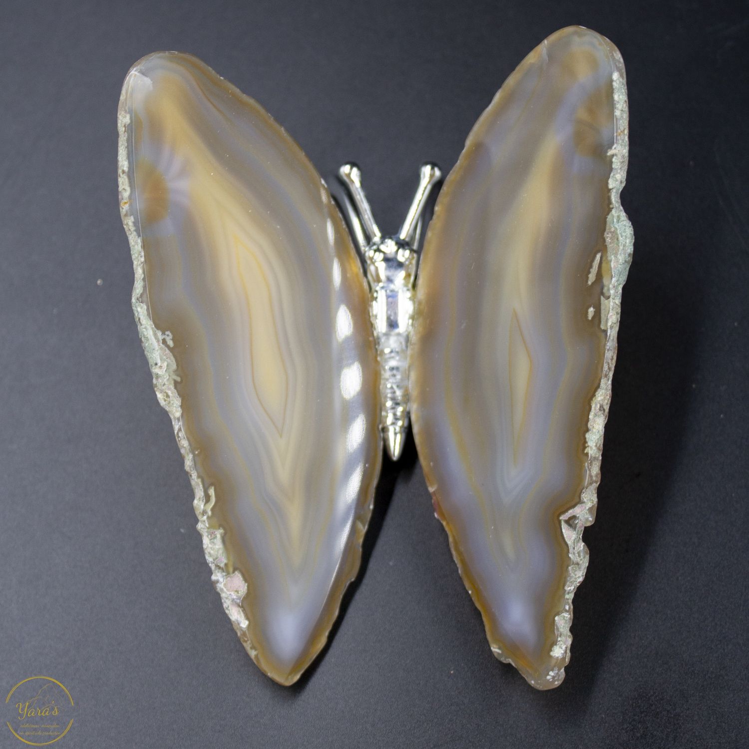 Agaat vlinder zilver - 149 gram