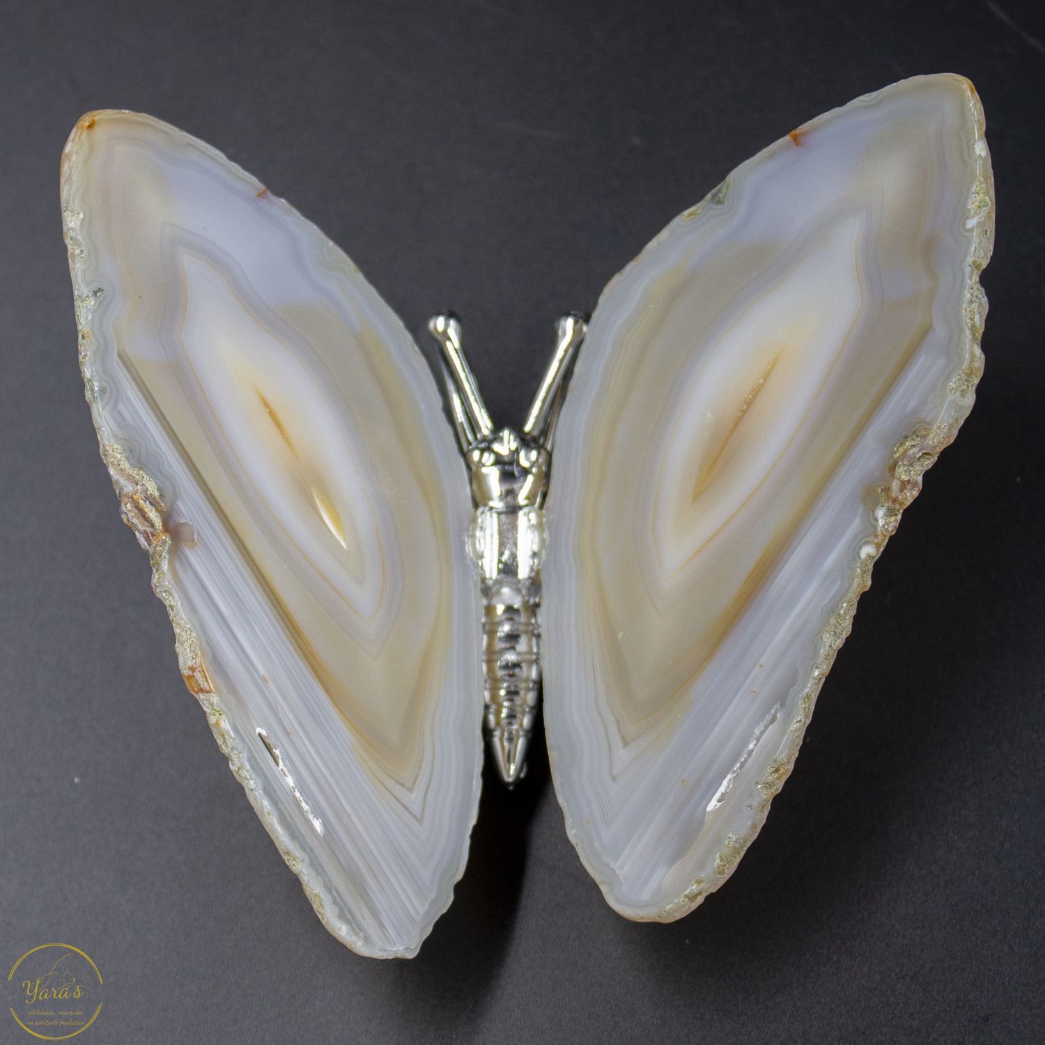 Agaat vlinder zilver - 130 gram