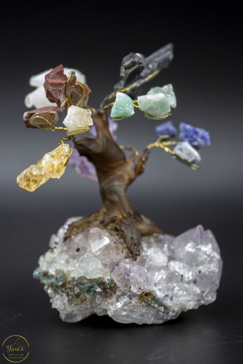 Bonsai Edelstenen boompje amethist en chakra