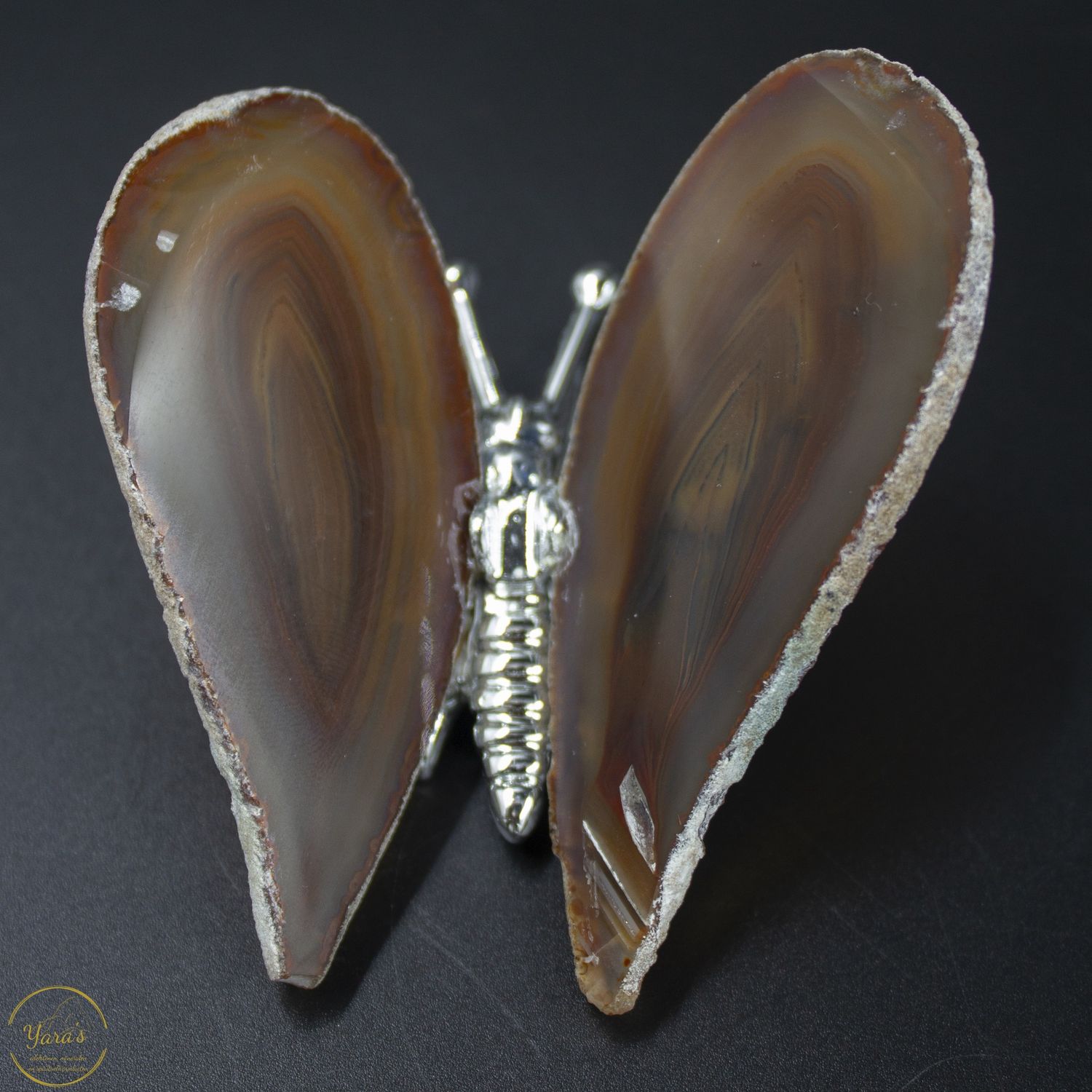 Agaat vlinder zilver - 54. gram