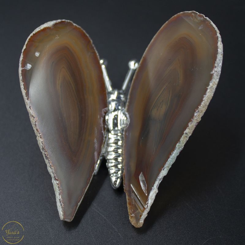 Agaat vlinder zilver - 54. gram