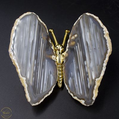 Agaat vlinder goud - 193 gram