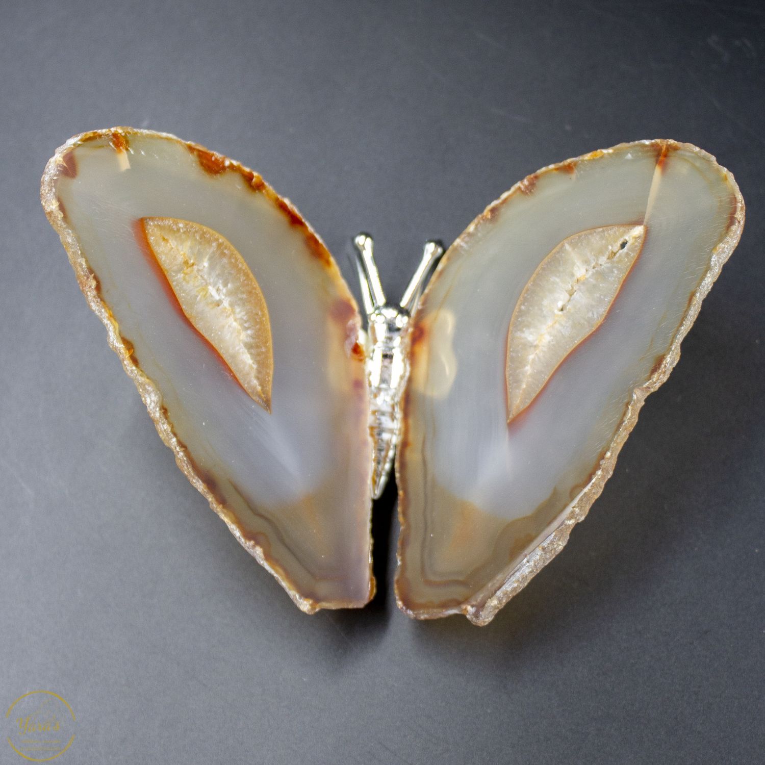 Agaat vlinder zilver - 200 gram