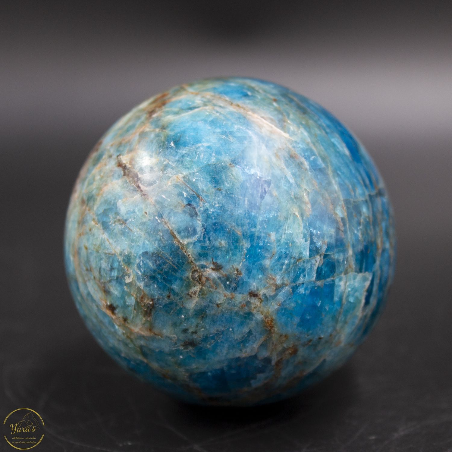 Blauwe apatiet bol 6.3cm