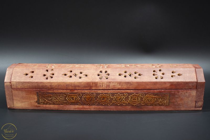 Luxe wierook bewaardoos 7 chakra's - 31.5x5.5x6cm