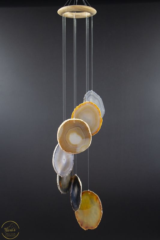 Agaat windhanger schijf groot -325 gram