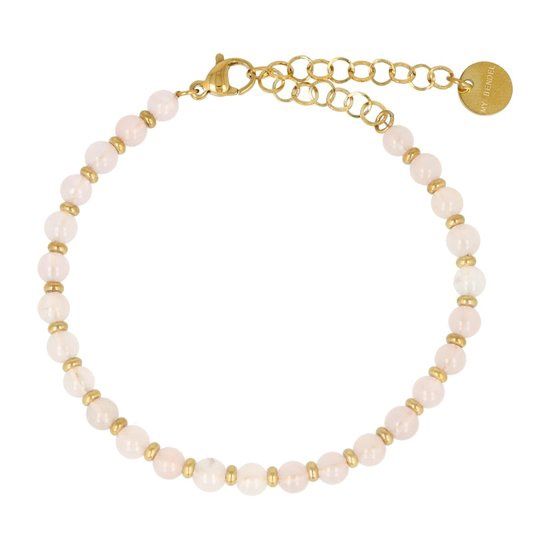 Armband met rozenkwarts kralen