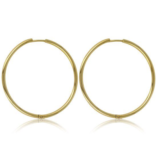 Grote goudkleurige oorring 60x2 mm
