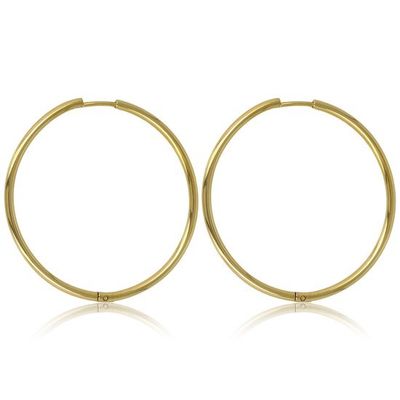 Grote goudkleurige oorring 60x2 mm