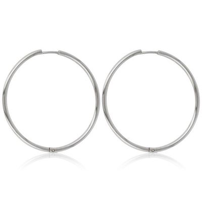 Grote zilveren oorring 60x2 mm