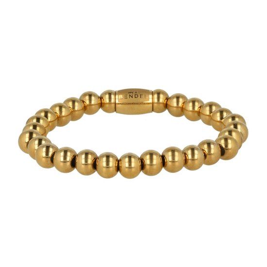 Elastische gouden armband met 8 mm grote bolletjes