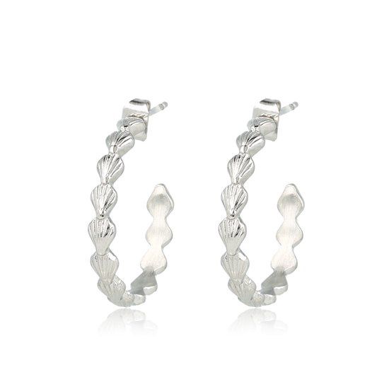 Oorsteker zilver schelpen