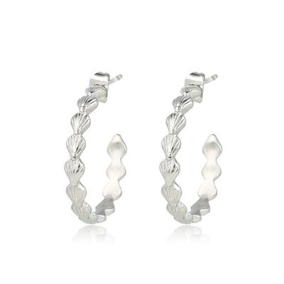 Oorsteker zilver schelpen