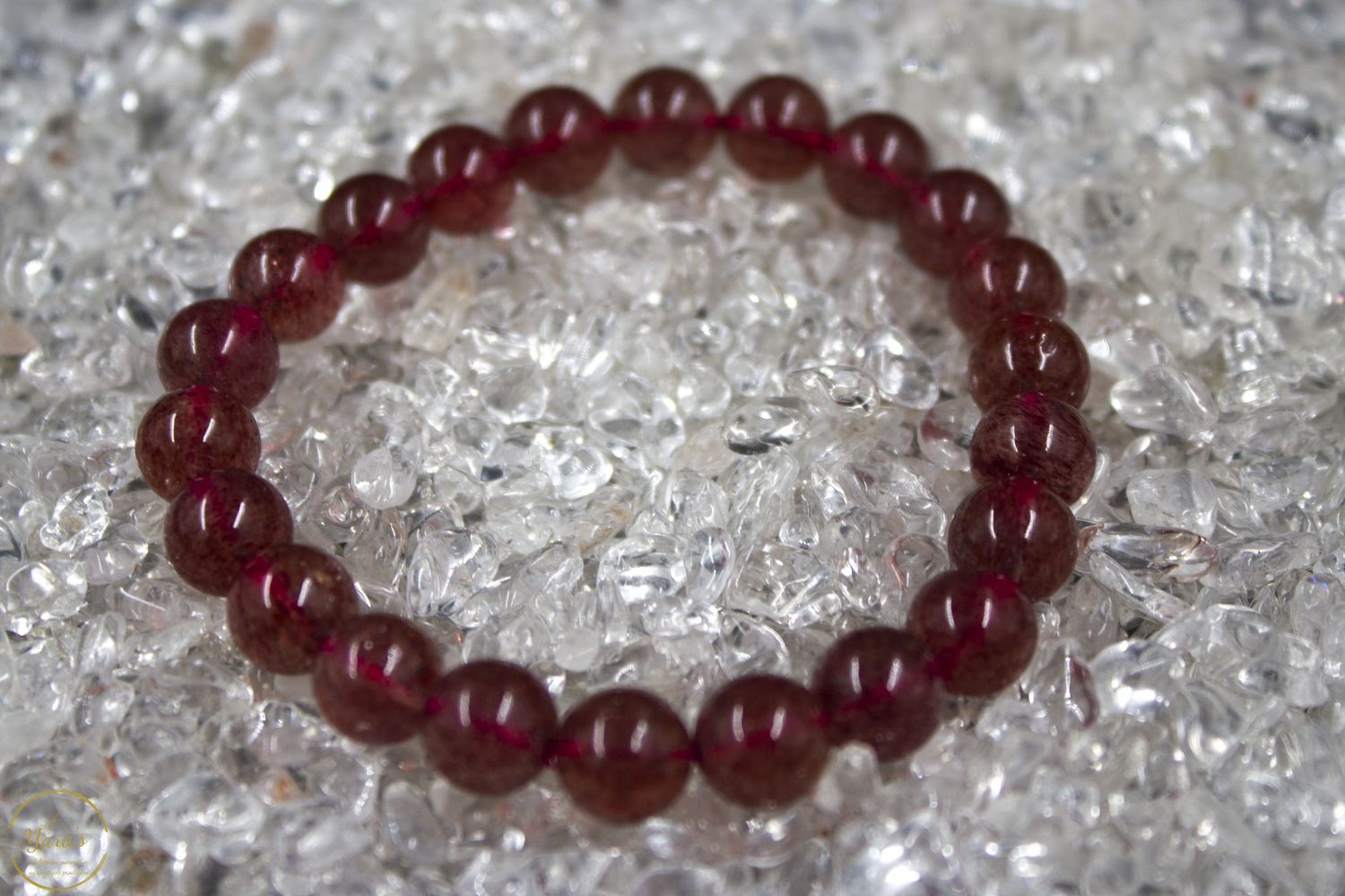 Aardbeienkwarts armband 8mm A+ kwaliteit