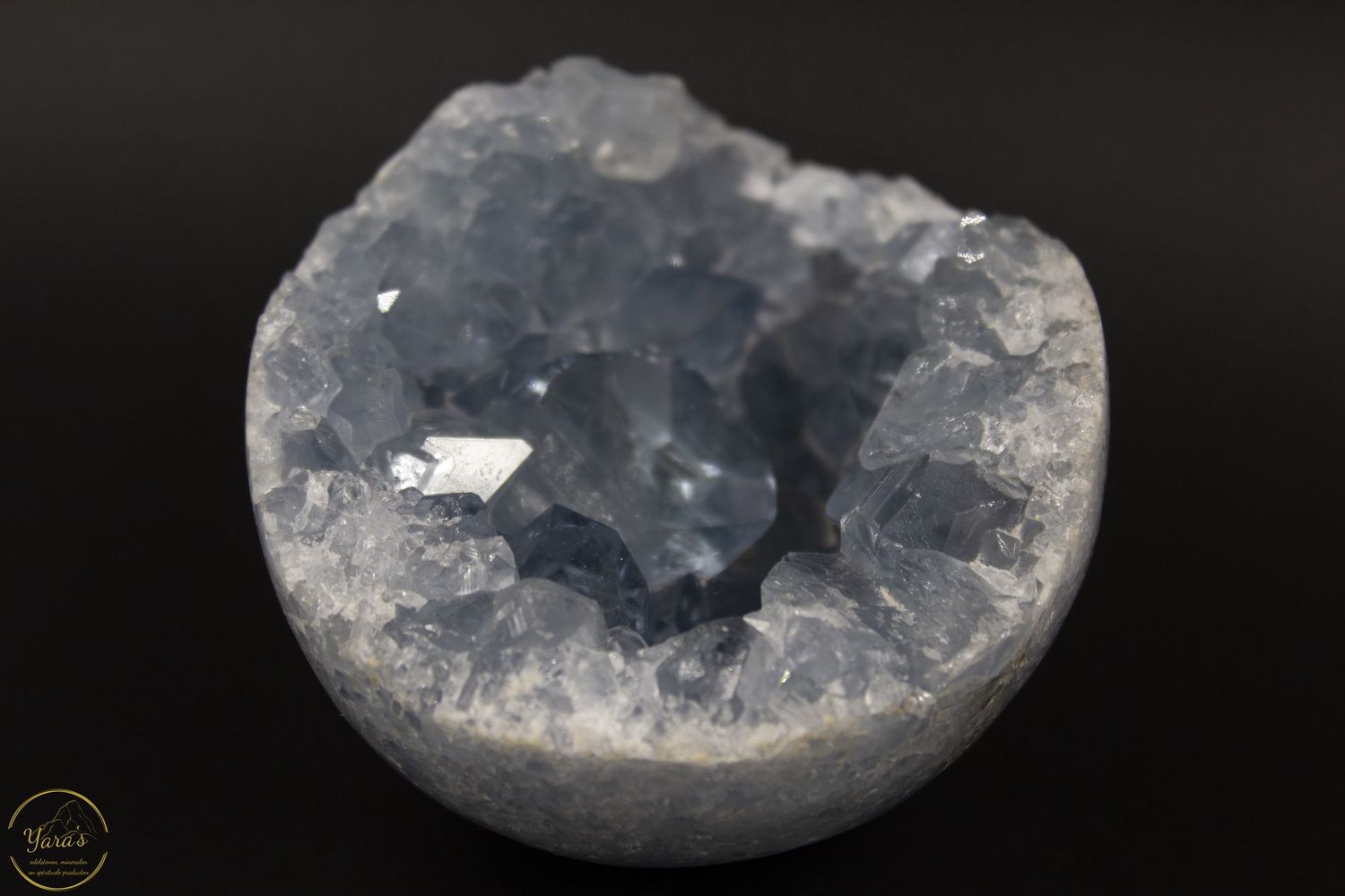 Celestien cluster bol/ruw 316 gram AA+ kwaliteit uit Madagaskar