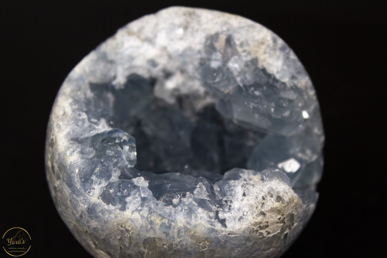 Celestien cluster bol/ruw 530 gram AA+ kwaliteit uit Madagaskar