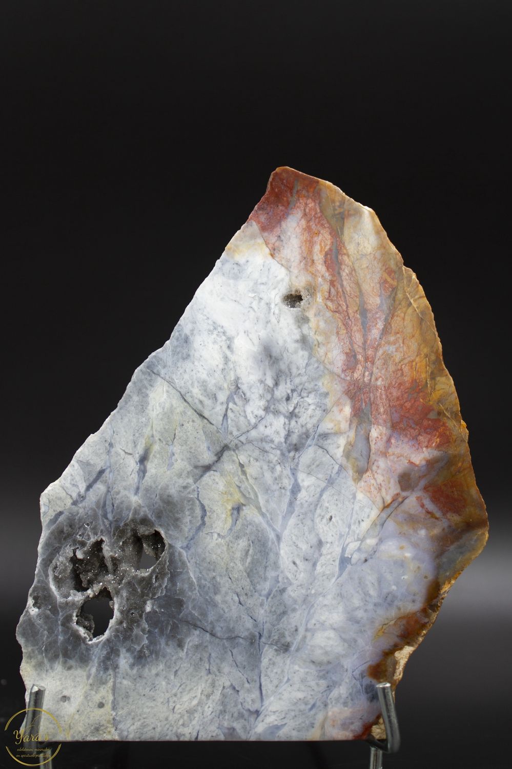 Multicolor jaspis schijf gepolijst 402 gram