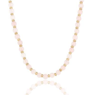 Ketting met rozenkwarts kralen