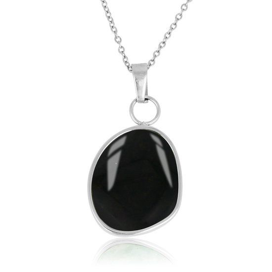 Zilveren ketting met creatieve Onyx hanger