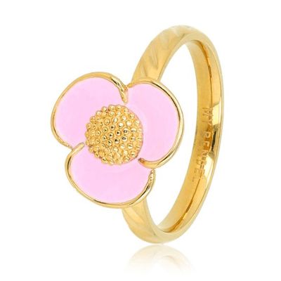 Bloemen ring met lila epoxy
