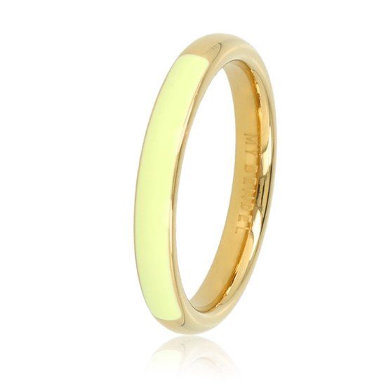 Goudkleurige ring met half Epoxy groen
