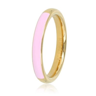 Goudkleurige ring met half Epoxy lila