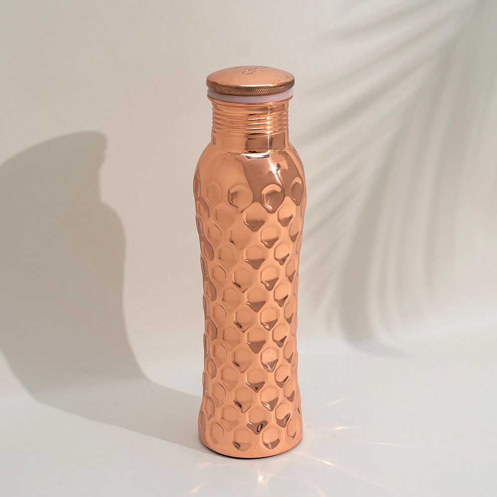 Koperen waterfles diamond polished - 800ml
